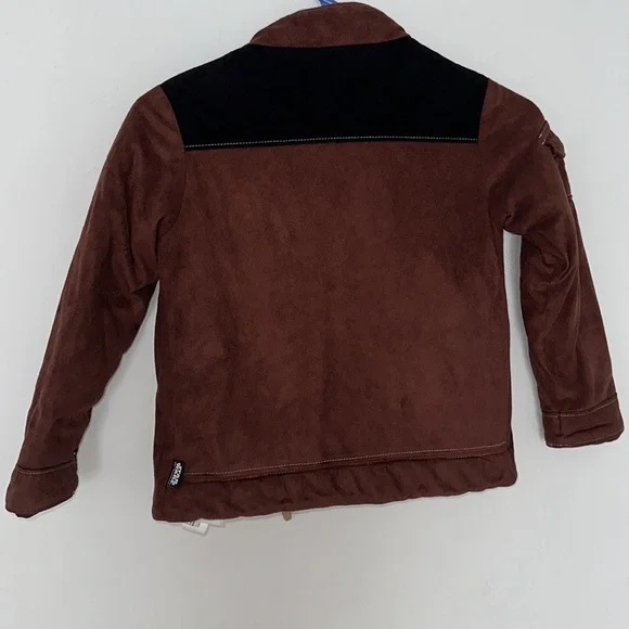 Disney Star Wars Han Solo bomber jacket faux suede . Boy size 5/6 - Picture 7 of 8